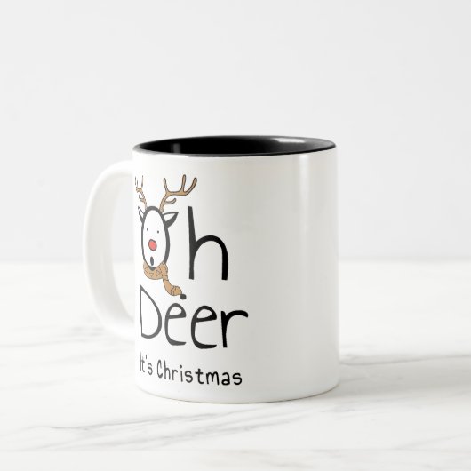 Kerstmis Tweekleurige Koffiemok (Voorkant links)