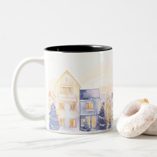Kerstmis Tweekleurige Koffiemok (Met donut)
