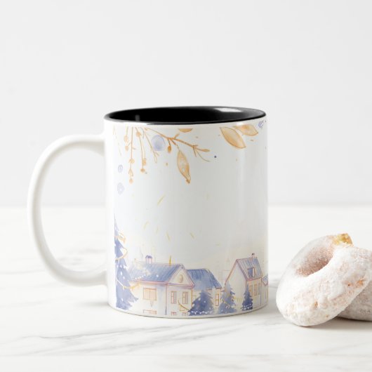 Kerstmis Tweekleurige Koffiemok (Met donut)