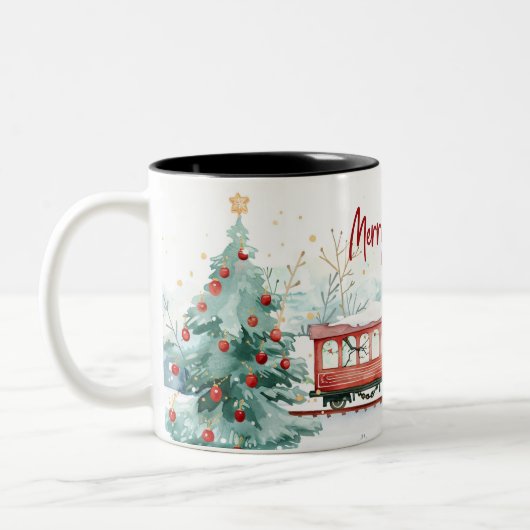 Kerstmis Tweekleurige Koffiemok (Links)