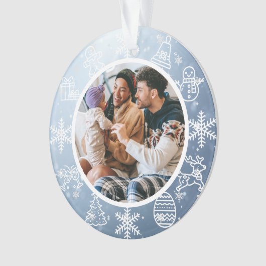 Kerstmis, tweeslachtige naam en jaarlijkse foto-or ornament (voorkant)
