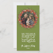 Kerstmis - twijgen en bessen feestdagenkaart (Voorkant)