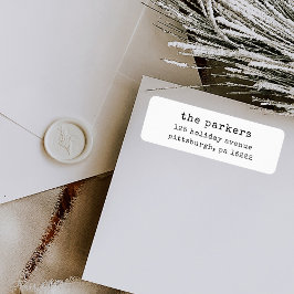 Kerstmis Typewriter | Zwart-wit Etiket