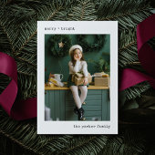 Kerstmis Typewriter | Zwart-wit met foto Feestdagenkaart