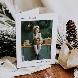 Kerstmis Typewriter | Zwart-wit met foto's Feestdagen Kaart