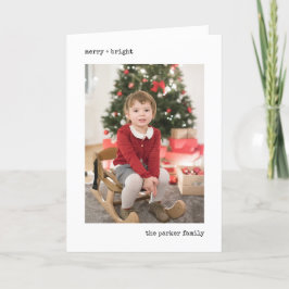 Kerstmis Typewriter | Zwart-wit met foto's Feestdagen Kaart