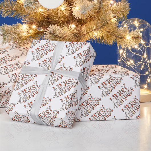 Kerstmis Typografie  Cadeaupapier (Feestdagen)