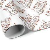 Kerstmis Typografie  Cadeaupapier (Rol Hoek)