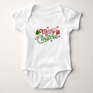 Kerstmis typografie Cute Baby Onesie Romper