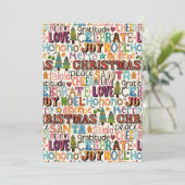 Kerstmis typografie feestdagenkaart (Staand voorkant)