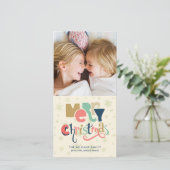 Kerstmis typografie feestdagenkaart (Staand voorkant)