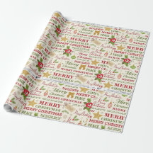 Kerstmis typografie inpakpapier
