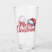 Kerstmis typografie met kerstmuts glas (Achterkant)