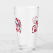 Kerstmis typografie met kerstmuts glas (Rechts)