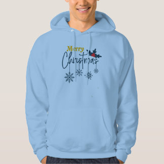 Kerstmis typografie met sneeuwvlokken & hulst hoodie