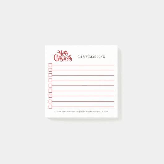 Kerstmis typografie ontwerp post-it® notes (Voorkant)