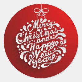 Kerstmis typografie ontwerp ronde sticker
