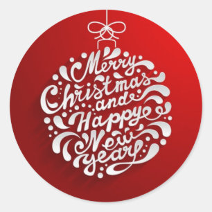 Kerstmis typografie ontwerp ronde sticker