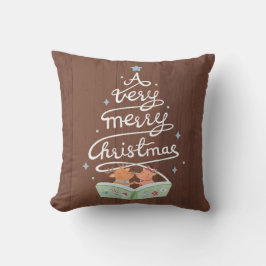 Kerstmis typografie rendieren werpkussen kussen