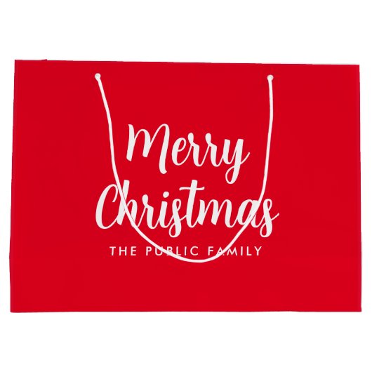 Kerstmis Typografie Script Naam Sjabloon Groot Cadeauzakje (Achterkant)