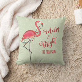 Kerstmis Typografie Strand Roze Flamingo Kussen