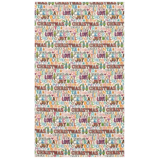 Kerstmis typografie tafelkleed (Voorkant)