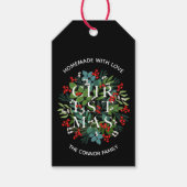 KERSTMIS Typografie Thuisgemaakt met Liefde Cadeaulabel (Voorkant)