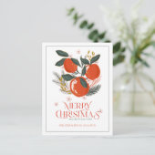 Kerstmis typografie Vakantie fruitboeket Feestdagenkaart (Staand voorkant)
