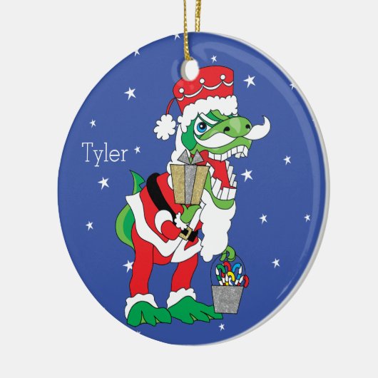 Kerstmis TySantasaurus Rex Ornament Personaliseren (Links)