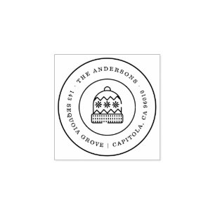 Kerstmis Ugly Pet Familienaam Return Address Rubberstempel