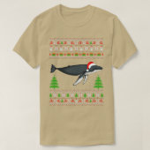 Kerstmis Ugly Shirt Santa Hat Funny Whale L. (Design voorkant)