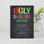 Kerstmis Ugly Sweater Kantoor Adult Party Invitat Kaart (Staand voorkant)