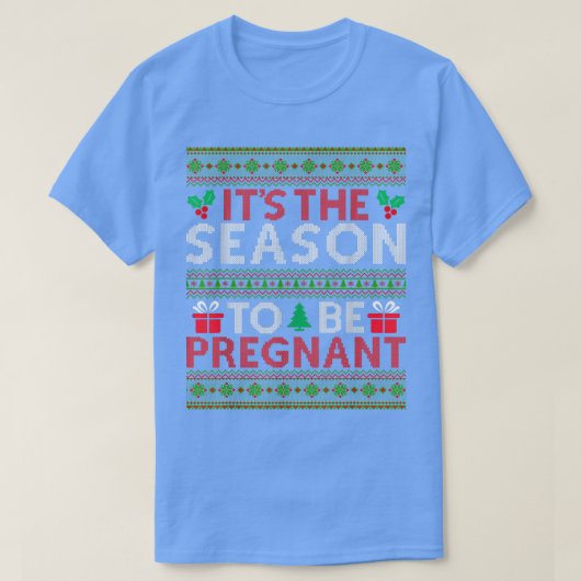Kerstmis Ugly Sweater Pregnancy Baby T-shirt (Design voorkant)