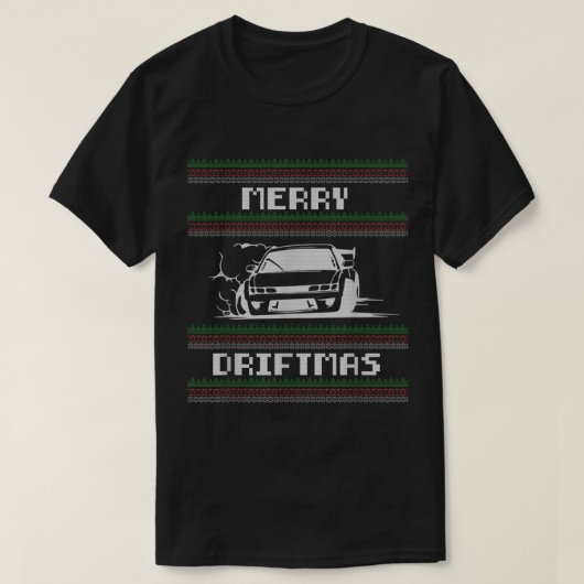 Kerstmis Ugly Sweater Pun Merry Driftmas Car Dri T-shirt (Design voorkant)