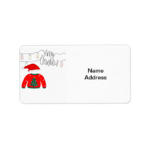 Kerstmis Ugly Sweater Return Address Label