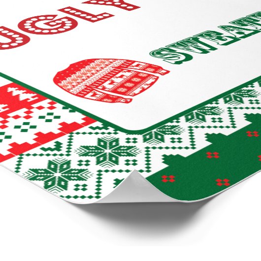 Kerstmis - Ugly Sweater - Tacky - Sign Poster (Hoek)