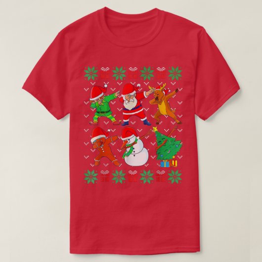 Kerstmis, Ugly Xmas Sweater Santa Dab Squa T-shirt (Design voorkant)