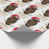 Kerstmis Uil Patroon Cadeaupapier (Hoek)