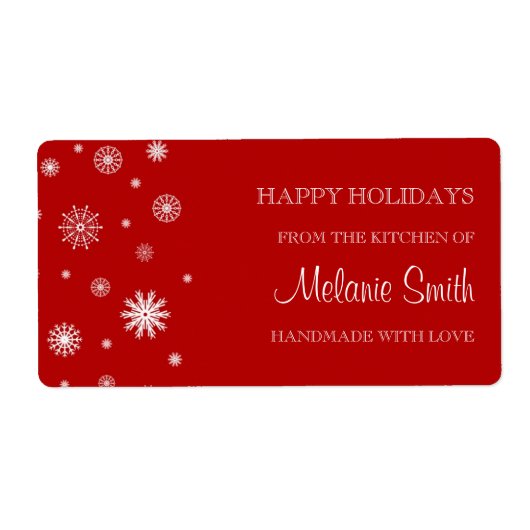 Kerstmis uit de keuken van de rode sneeuw op de et etiket (Voorkant)