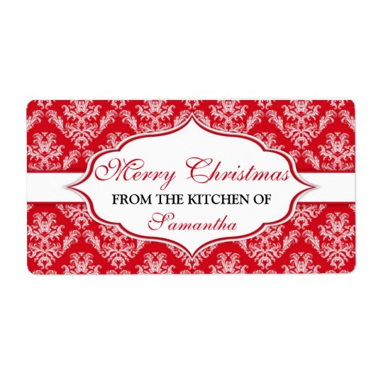 Kerstmis uit de keuken van etiketten op maat (Voorkant)