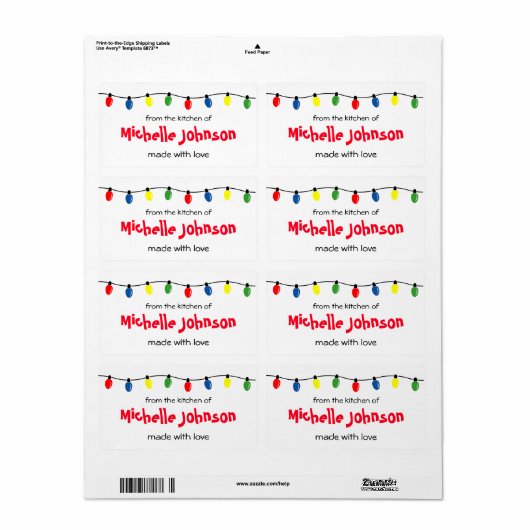 Kerstmis Uit de keuken van zelfgemaakte voedseleti Etiket (Full Sheet)