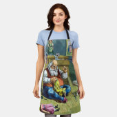 Kerstmis uit grootmoeders tijd, Kerstman maakt pop Schort (Gedragen)