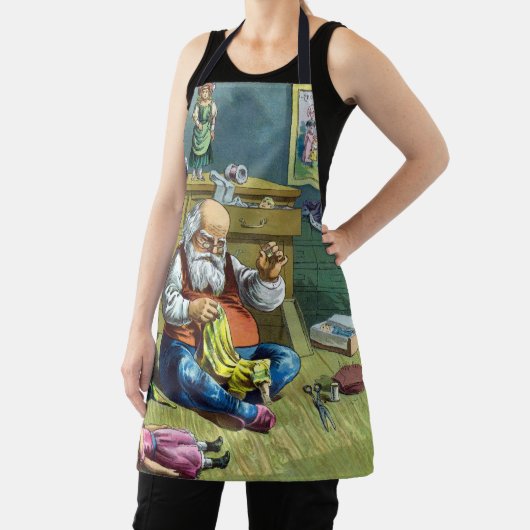 Kerstmis uit grootmoeders tijd, Kerstman maakt pop Schort (Insitu)