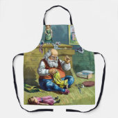 Kerstmis uit grootmoeders tijd, Kerstman maakt pop Schort (Voorkant)