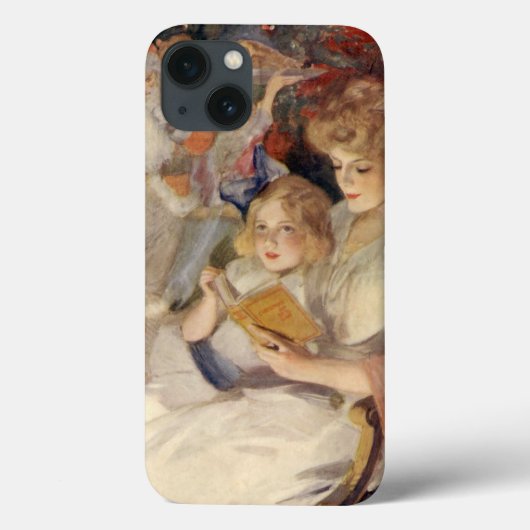 Kerstmis uit grootmoeders tijd, moeder leest bedti Case-Mate iPhone case (Achterkant)