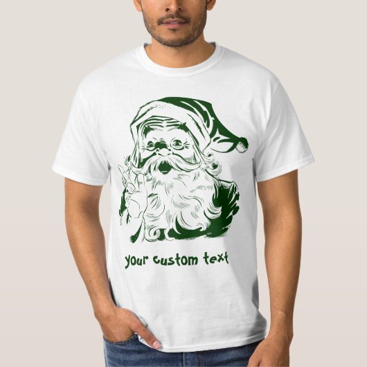 Kerstmis uit het verleden, jolige Kerstman in het  T-shirt (Voorkant)