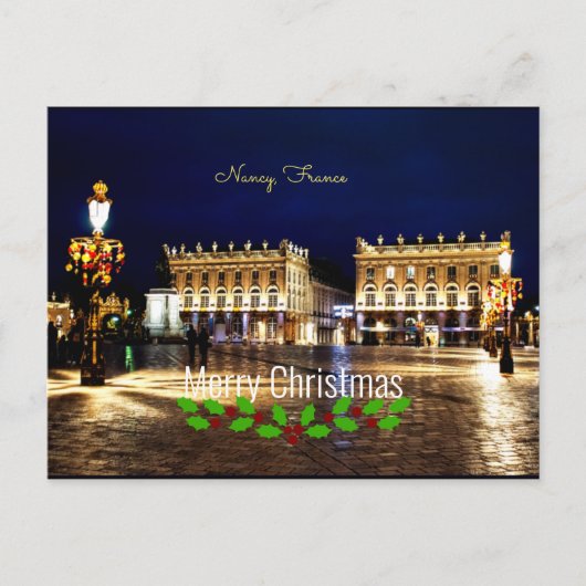 Kerstmis uit Nancy, Frankrijk Briefkaart (Voorkant)