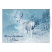 Kerstmis uit Nevada Deer Kaart (Voorkant Horizontaal)