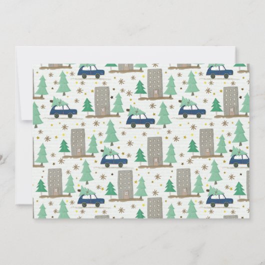 Kerstmis uit New House Car en Apartement Moving Aankondiging (Achterkant)