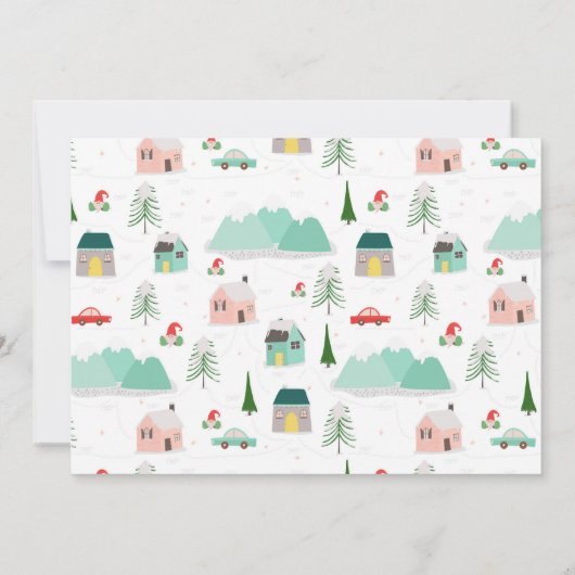 Kerstmis uit New House Mountain Village Moving Aankondiging (Achterkant)